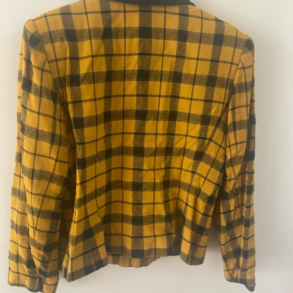 Le Suit Women's Vintage Yellow And Black Plaid Checker Jacket Size 10 - Picture 9 of 9